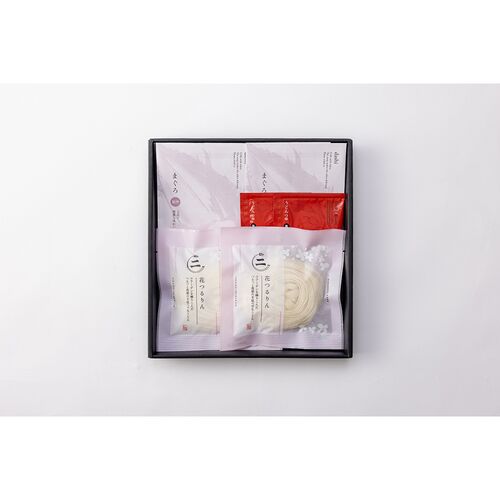 花つるりん半生手延べうどん つゆ・まぐろ出汁2食セット / 常温 送料無料