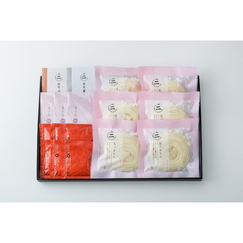 花つるりん半生手延べうどんつゆ6食・まぐろ出汁セット / 常温 送料無料