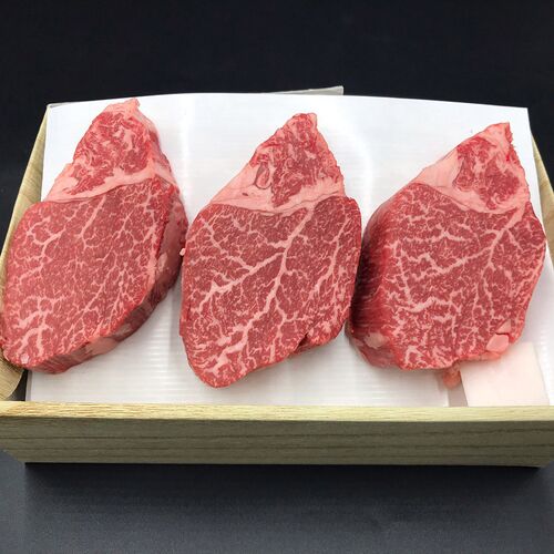 京都 「モリタ屋」 黒毛和牛ヒレステーキ 3枚 計420g / 冷凍 送料無料