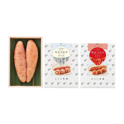 福岡 「鳴海屋&たらこ食堂」 辛子明太子&明太コルネ・たらコルネ3点セット / 明太子 たらこ 冷蔵 送料無料