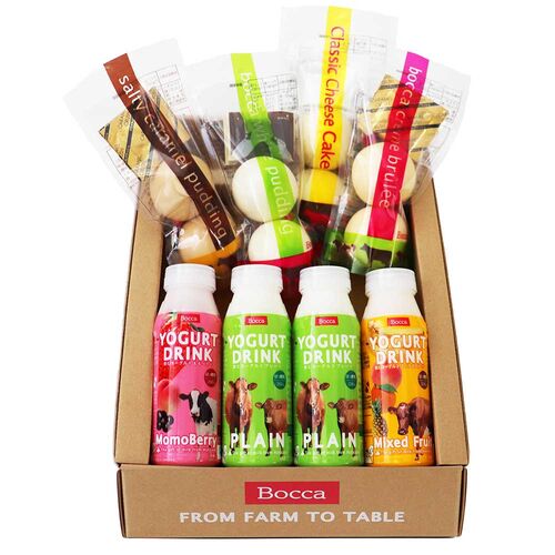 Bocca プリン2個入＆飲むヨーグルト4本セット / 牧家 北海道 ギフト 送料無料