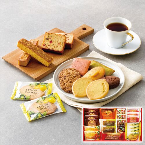 ひととえ スイーツファクトリー(オレンジマドレーヌ・ピスタチオフィナンシェ各2個・ブラウニー3個・ケーキ(ストロベリーショコラ3個・ブラウンシュガーパウンド・アーモンドキャラメル各1個)・クッキー(チョコチップ・レモン各4個)) SFC-20 1190-032 / 常温 送料無料 ギフト 詰め合わせ セット