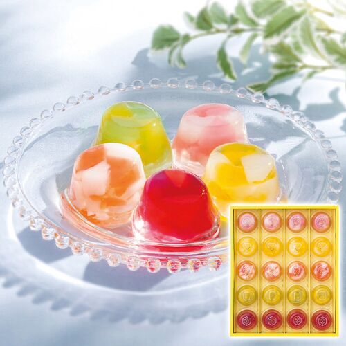 ひととえ ピッコロドルチェ(ピーチ＆グレープフルーツ・アップル＆パイン・マンゴー＆ライチ・レモン＆ライム・カシス＆ストロベリー各4個) PDB-20 1191-072 / 常温 送料無料 ゼリー ギフト 詰め合わせ セット