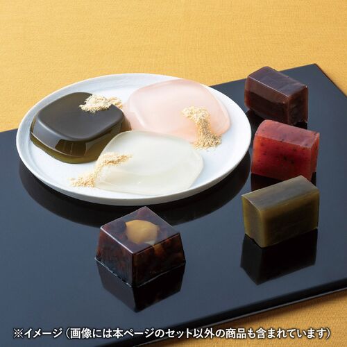 河内駿河屋 花利休 和菓子詰合せ(羊羹(粒・梅・茶各1個)・のれん栗4個) FR-10 1200-059 / 常温 送料無料 ようかん ギフト 詰め合わせ セット