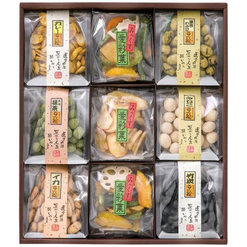 豆徳 九つの彩 IH-9 1204-057 / 常温 送料無料 おかき 豆菓子 ギフト 詰め合わせ セット