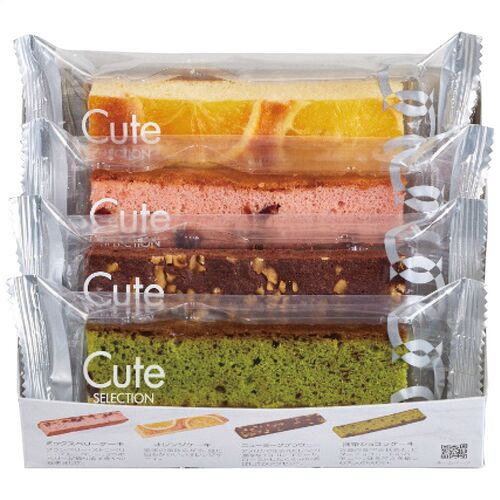 ひととえ キュートセレクション(ケーキ3種×各1個・ブラウニー1個) CSB-6 1206-049 / 常温 送料無料 ケーキ ギフト 詰め合わせ セット