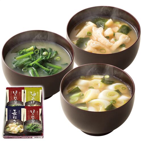 美味心 フリーズドライ味噌汁ギフト(油あげ・長ねぎ各1個・ほうれん草×2個) MSA-FS 1218-018 / 常温 送料無料 みそ汁 セット