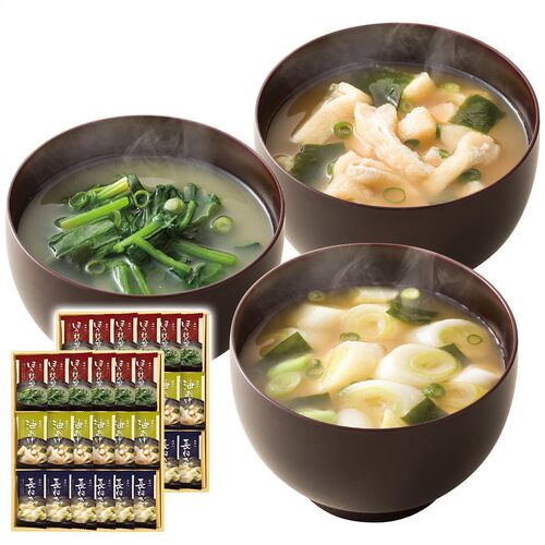 美味心 フリーズドライ味噌汁ギフト(油あげ・ほうれん草・長ねぎ各12個) TK-DOS 1218-068 / 常温 送料無料 みそ汁 セット