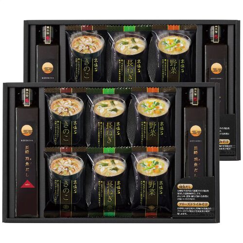 フリーズドライみそ汁＆飛魚だしセット（マルコメ京懐石(野菜・きのこ・長ねぎ各4個)・長崎飛魚だし200ml×4本） FDA-50 1219-058 / 常温 送料無料 味噌汁 セット