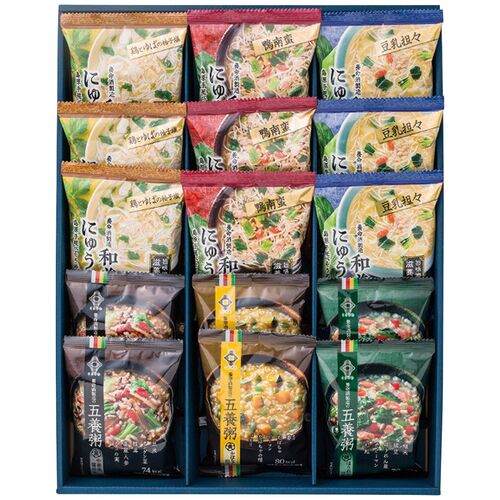 くらすわ 和養生にゅうめん3種と五養粥3種 15食セット WGK-50 1223-033 / 常温 送料無料 セット