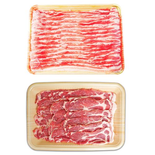 ボーノポーク岐阜 しゃぶしゃぶ食べ比べセット（ばら600g、肩ロース600g） / 冷凍 送料無料