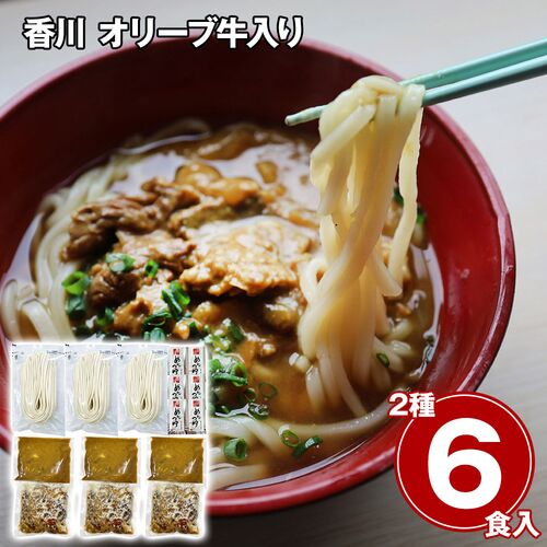 香川 オリーブ牛入り とろけるすじ煮込み＆カレーうどん6人前 / 冷凍 送料無料