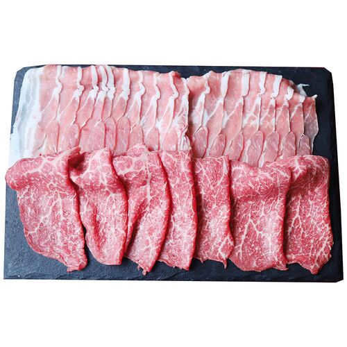 香川 オリーブ牛赤身＆オリーブ豚バラスライス300g / 冷凍 送料無料