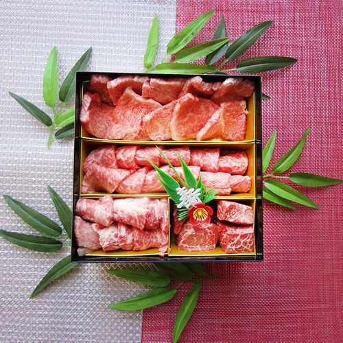 香川 オリーブ牛の食べ比べ ステーキ＆焼肉2段重箱 / 冷凍 送料無料