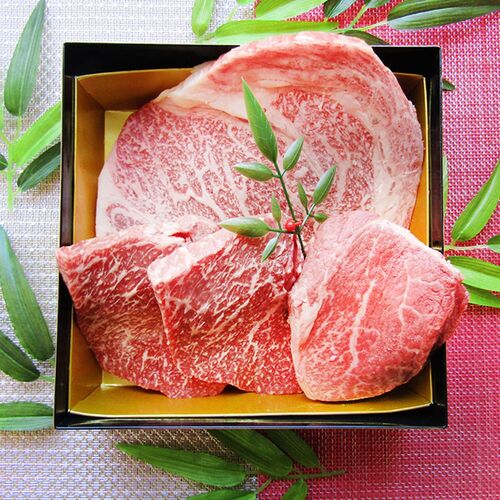 香川 オリーブ牛の食べ比べ ステーキ＆焼肉2段重箱 / 冷凍 送料無料