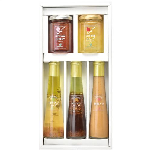 たかはたファーム ジャム・ドレッシング詰合せ（ジャム(ストロベリー・りんご)・ドレッシング(イタリアンハーブ・オニオンハーブ・焙煎ごま)） JDS-BP 1230-040 / 常温 送料無料 セット