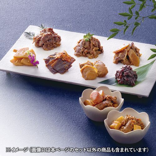 柿安 料亭しぐれ煮詰合せ（黒毛和牛減塩牛肉しぐれ・牛肉しぐれエクストラバージンオリーブオイル仕立て・減塩牛肉ごぼうしぐれ・牛肉貝柱しぐれ煮・牛肉竹の子しぐれ煮・減塩鰹こんぶ各1個） FA50 1240-041 / 常温 送料無料 セット