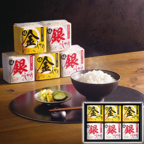 初代田蔵 極金のしゃり・極銀のしゃりギフトセット 各300g(2合)各3個 KIGI-4000 1247-021 / 常温 送料無料 新潟 コシヒカリ こしひかり
