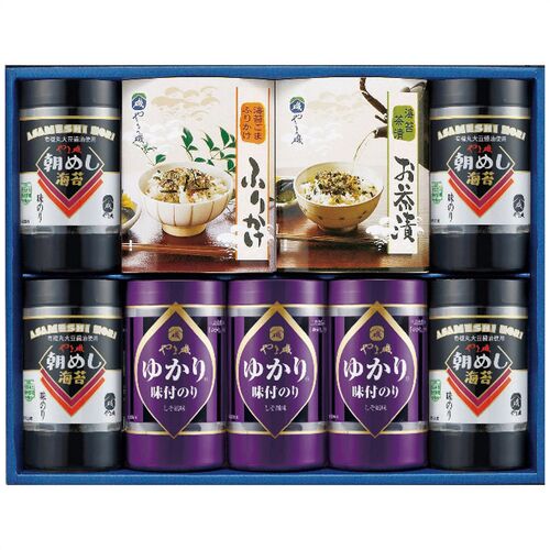 やま磯 海苔・茶漬・ふりかけ詰合せ（味付のり(8切26枚)4個・しそ風味のり(8切26枚)3個・のり茶漬4袋・のりふりかけ4袋各1箱） 味ぐるめ-9A 1251-082 / 常温 送料無料 セット