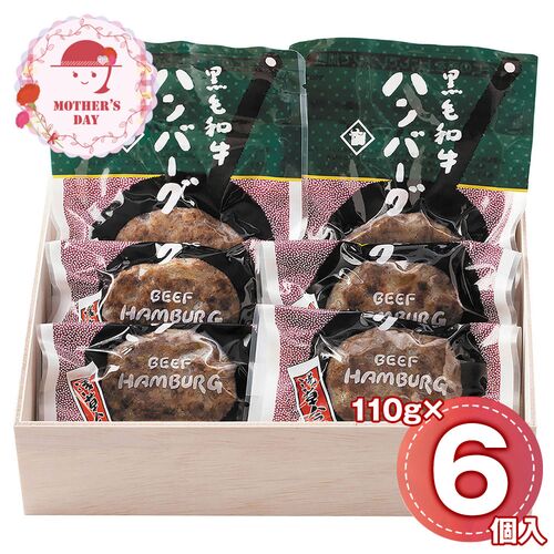【母の日】 黒毛和牛ハンバーグセット 6個 HB-50K 1851-375 【二重包装不可】《お届け期間：2026年5月8日～2026年5月10日》 / 冷凍 送料無料 セット ギフト ハンバーグ