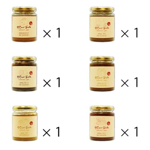 やさしいジャム 6種セット(いちご、もも、あんず、りんご、ゆず、プルーン) / 常温 送料無料 ジャム セット ギフト 国産 無添加