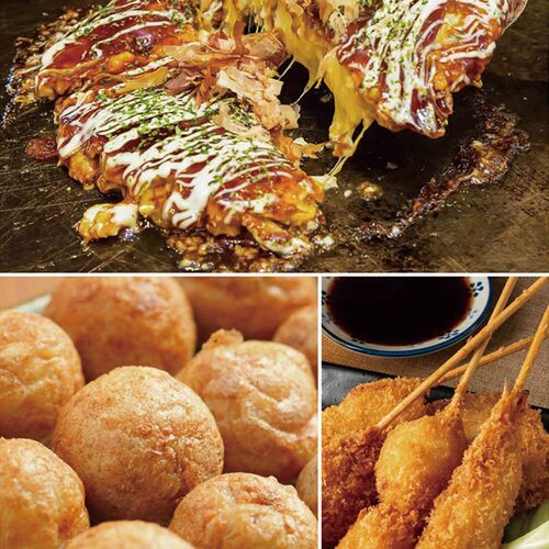 【母の日】 ザ・大阪！粉もん＆串カツ食い倒れセット＜10品＞ 6608-100 1852-997 【二重包装不可】《お届け期間：2026年5月8日～2026年5月10日》 / 冷凍 送料無料 セット ギフト お好み焼き たこ焼き 粉もん