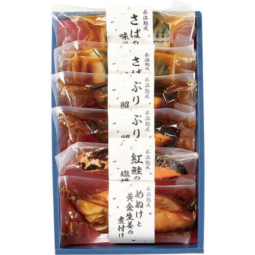 （母の日限定包装）氷温熟成煮魚焼魚ギフトセット6切 HNYG-6 1853-824 【二重包装不可】《お届け期間：2026年5月8日～2026年5月10日》 / 冷凍 送料無料 セット ギフト