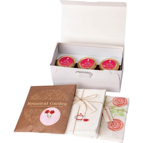 【母の日】完熟生いちごプリン＆今治ハンカチ・かや生地ふきんセット KJ-21820 1854-282 【二重包装不可】《お届け期間：2026年5月8日～2026年5月10日》 / 冷凍 送料無料 セット ギフト プリン ハンカチ