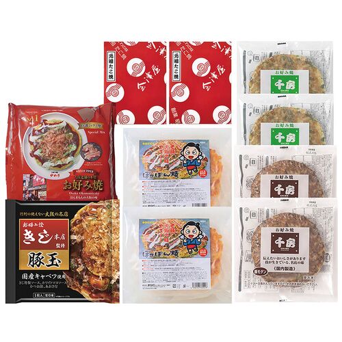 【父の日】 お好み焼きたこ焼きセット＜10食＞ 6605-100 1856-426 【二重包装不可】《お届け期間：2026年6月19日～2026年6月21日》 / 冷凍 送料無料 セット ギフト お好み焼き たこ焼き 粉もん