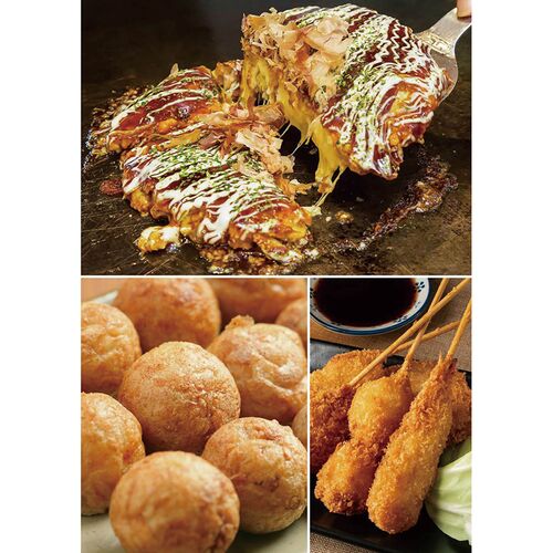 【父の日】 ザ・大阪！粉もん＆串カツ食い倒れセット＜3品＞ 6606-35 1856-438 【二重包装不可】《お届け期間：2026年6月19日～2026年6月21日》 / 冷凍 送料無料 セット ギフト お好み焼き たこ焼き 粉もん