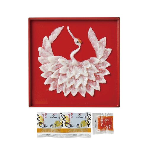 【父の日】 山口県萩産活〆まふく刺身慶祝鶴（2人前） 父マ鶴 1856-933 【二重包装不可】《お届け期間：2026年6月19日～2026年6月21日》 / 冷凍 送料無料 セット ギフト