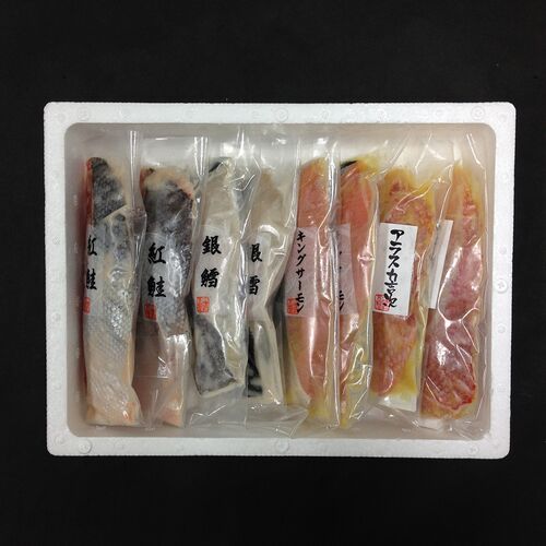 粕漬・西京漬切身詰合せ（紅鮭粕漬切身×2枚、銀鱈粕漬切身×2枚、キングサーモン西京漬切身×2枚、アラスカ吉次西京漬切身×2枚） / 冷凍 送料無料 セット