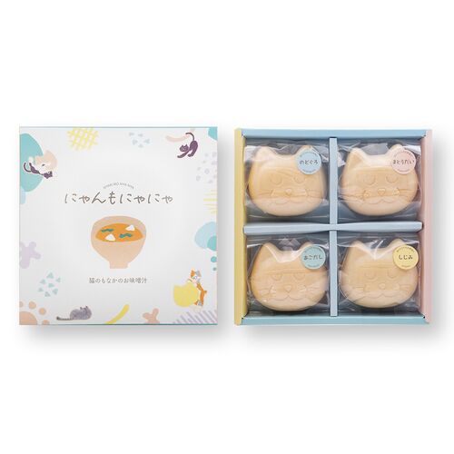 島根 小西本店 「にゃんもにゃにゃ」猫のもなかのお味噌汁 / 常温 送料無料 最中 フリーズドライ