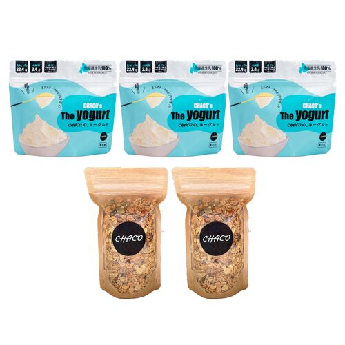 CHACOのヨーグルト3個・グラノーラ2個セット / 冷凍 送料無料 ギフト ヨーグルト グラノーラ 北海道 詰め合わせ 高たんぱく 低糖質 低GI オーツ麦