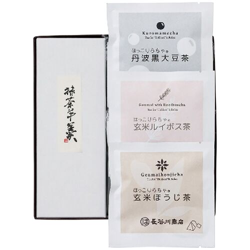 【お中元】菓心谷常 絹ごし羊羹(抹茶)1本・お茶3種セット≪供給期間：2026/6/16～2026/8/3≫ / 常温 送料無料 ようかん 詰め合わせ セット