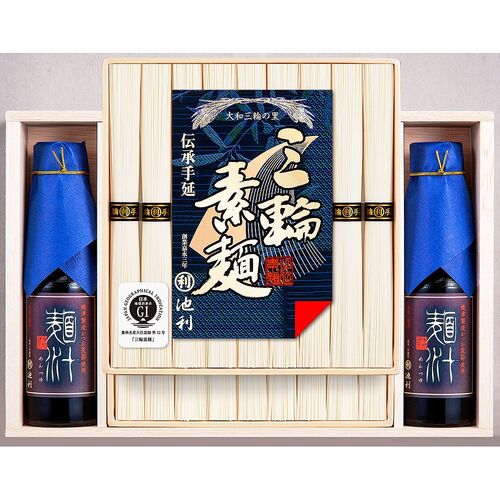 【お中元】奈良 「池利」 三輪素麺 つゆ詰合せ（50g×18束）《お届け期間：2026年6月15日～2026年8月8日》 / 常温 送料無料 そうめん 詰め合わせ セット