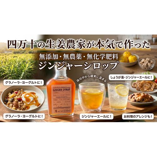 【上代厳守】生姜農家が作る、無添加のジンジャーシロップ / 国産 常温 送料無料